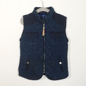 Zara Girls Navy Quilted Vest Size S (5 to 6 years)